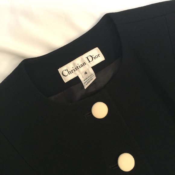 Christian Dior Classic, Black 100% Wool Blazer - Picture 1 of 13